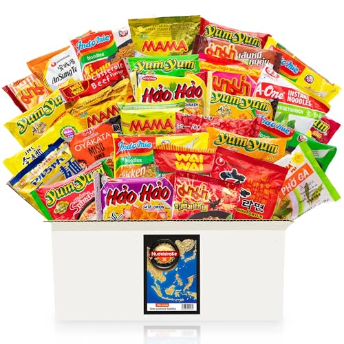 Nudelstraße Box mit 30 asiatischen Instant-Nudeln - Ramen und Nudelsuppen aus Japan, Korea, Thailand und Vietnam, zufällige Mischung aus vielseitigen Geschmacksrichtungen und Sorten - Asia Food Box Nudelstraße Box mit 30 asiatischen Instant-Nudeln - Ramen und Nudelsuppen aus Japan, Korea, Thailand und Vietnam, zufällige Mischung aus vielseitigen Geschmacksrichtungen und Sorten - Asia Food Box von getDigital
