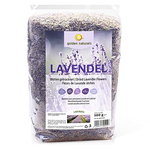 Golden Naturals Lavendelblüten getrocknet 500 g Beutel, aromatischer Lavendel, Tee, duftintensiv, Lebensmittelqualität Golden Naturals Lavendelblüten getrocknet 500 g Beutel, aromatischer Lavendel, Tee, duftintensiv, Lebensmittelqualität von golden naturals natürlich grün geniessen