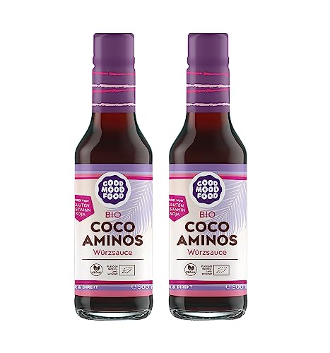 Coco Aminos Würzsauce Bio goodmoodfood 2x500 ml – Sojasauce Alternative Coconut Soy Sauce Vegan Glutenfrei Histaminfrei Sojafrei von goodmoodfood