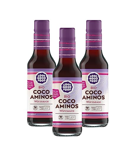 Coco Aminos Würzsauce Bio goodmoodfood 3x500 ml – Sojasauce Alternative Coconut Soy Sauce Vegan Glutenfrei Histaminfrei Sojafrei von goodmoodfood