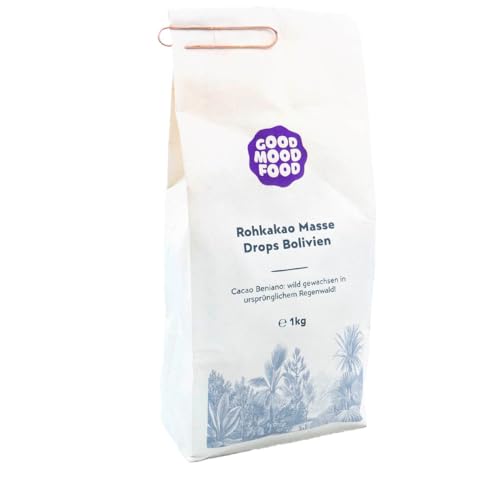 Goodmoodfood Bio Rohkakao Drops aus Wildsammlung in Bolivien 1kg - Premium Qualität, Vegan, Glutenfrei, Superfood, Nachhaltig, Fair Trade/Fair gehandelt von goodmoodfood