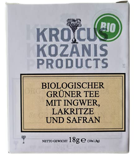 KROCUS KOZANIS 18g Organic Herbal Tea Grüner Tee mit Ingwer, Lakritze und Safran von greece_food