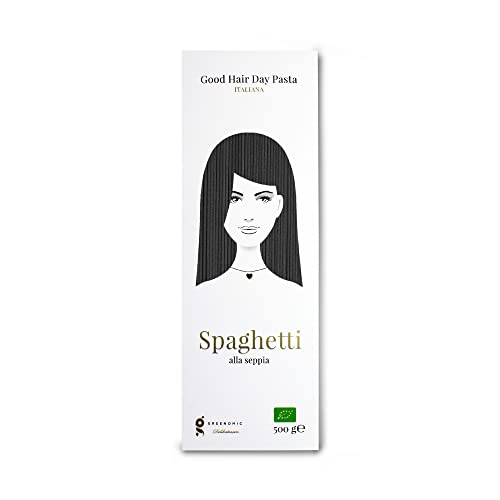 Greenomic | Good Hair Day Pasta | Spaghetti alla seppia | aus Umbrien | nach traditionellem Bronzeverfahren gefertigt | im einzigartigen Produktdesign | wunderbare Geschenkidee | 500g (Seppia) von greenomic
