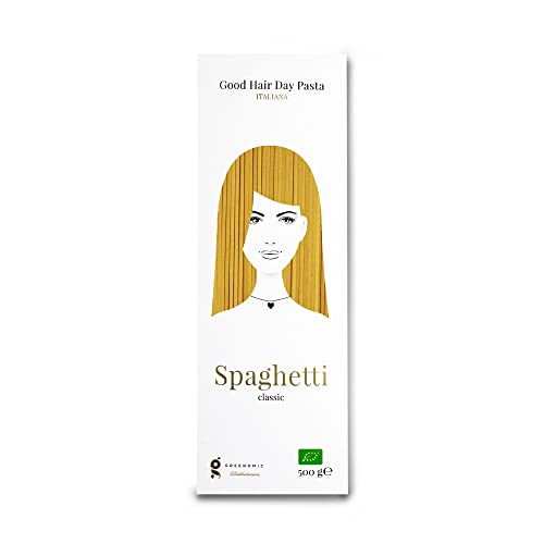 Greenomic | Good Hair Day Pasta | Spaghetti classic | aus Umbrien | nach traditionellem Bronzeverfahren gefertigt | im einzigartigen Produktdesign | wunderbare Geschenkidee | 500g (Classic) von greenomic