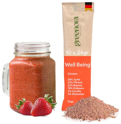 GREENORA Smoothie Bowl Fruchtpulver Gefriergetrocknete Vegan. Apfel Pfirsich Banane Erdbeere Rhabarber. Trockenobst Ohne Zucker Getrocknete 10x24g GREENORA Smoothie Bowl Fruchtpulver Gefriergetrocknete Vegan. Apfel Pfirsich Banane Erdbeere Rhabarber. Trockenobst Ohne Zucker Getrocknete 10x24g von greenora