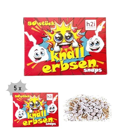 h2i Knallerbsen | 250 St. | Knallteufel Trickknaller Pop Snaper | der perfekte Scherzartikel für Silvester Halloween Geburtstag & Partys – Spaß garantiert | Jugendfeuerwerk & Kinderfeuerwerk Kat F1 von h2i