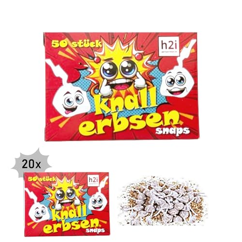 h2i Knallerbsen | 1000 St. | Knallteufel Trickknaller Pop Snaper | der perfekte Scherzartikel für Silvester Halloween Geburtstag & Partys – Spaß garantiert | Jugendfeuerwerk & Kinderfeuerwerk Kat F1 von h2i