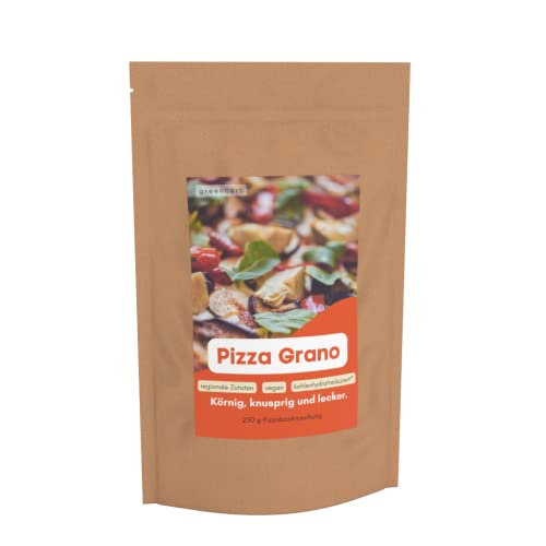Greencarb® Pizzabackmischung (250g) | Pizza Grano | Lower Carb Teig- und Pizzabackmischung | Nur 4,04 g Kohlenhydrate auf 100 g | Vegane Pizzabackmischung | Ballaststoffreich von hCGC