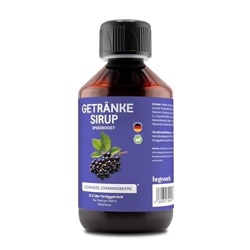 hCGC Immunsystem Sirup - SpeedBoost 250ml, Vegan, Zuckerfreies Getränkekonzentrat 12,5L Fertiggetränk - Fruchtsirup Immunsystem Booster mit Vitaminen & L-Carnitin | Schwarze Johannisbeere von hCGC