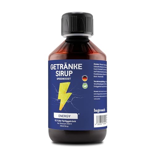 hCGC Immunsystem Sirup - SpeedBoost 250ml, Vegan - Zuckerfreies Getränkekonzentrat für 12,5L Fertiggetränk - Fruchtsirup Immunsystem Booster mit Vitaminen & L-Carnitin | Energy Geschmack von hCGC
