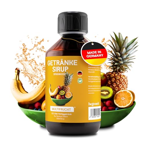 hCGC Immunsystem Sirup - SpeedBoost 250ml, Vegan - Zuckerfreies Getränkekonzentrat für 12,5L Fertiggetränk - Fruchtsirup Immunsystem Booster mit Vitaminen & L-Carnitin | Multifrucht von hCGC