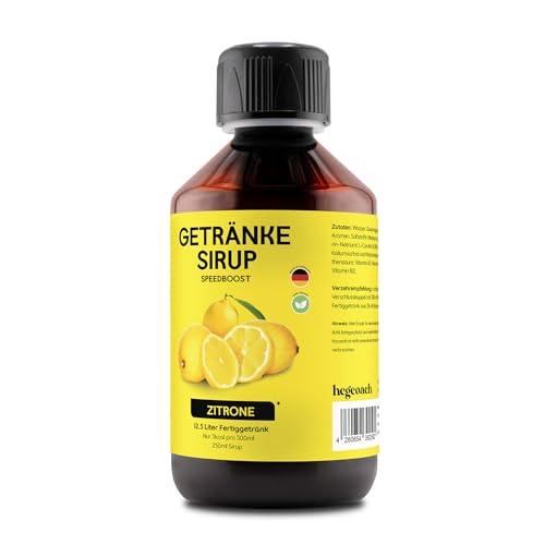 hCGC Immunsystem Sirup - SpeedBoost 250ml, Vegan - Zuckerfreies Getränkekonzentrat für 12,5L Fertiggetränk - Fruchtsirup Immunsystem Booster mit Vitaminen & L-Carnitin | Zitrone von hCGC