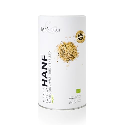 Hanf & Natur Bio Hanfsamen geschält 1kg - Vegan, reich an Omega-3, Premium Qualität, Genuss für Küche und Frühstück, 1000g von hanf & natur