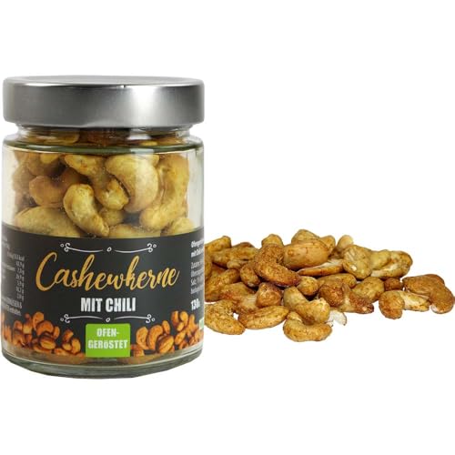 Cashewkerne mit Chili scharf gewürzt Vegan hausgemacht BARRIQUE-Feine Manufaktur Deutschland 130g-Glas von hausgemacht BARRIQUE-Feine Manufaktur