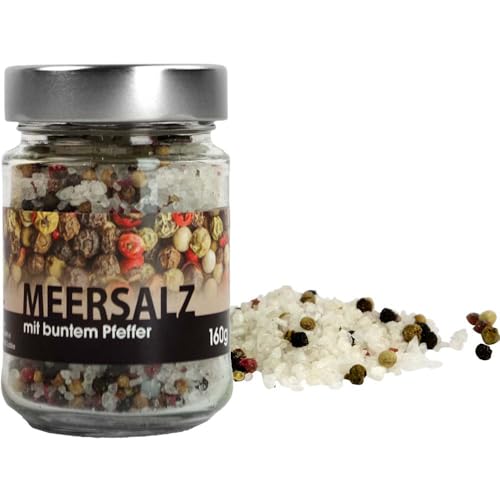 Meersalz mit buntem Pfeffer Pfeffersalz Vegan hausgemacht BARRIQUE-Feine Manufaktur Deutschland 160g-Glas von hausgemacht BARRIQUE-Feine Manufaktur