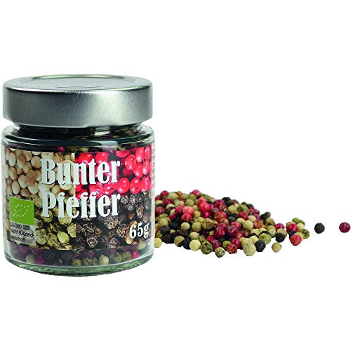 Pfeffer, bunt, ganz Pfeffermischung Vegan hausgemacht BARRIQUE-Feine Manufaktur Deutschland 60g-Glas von Barrique