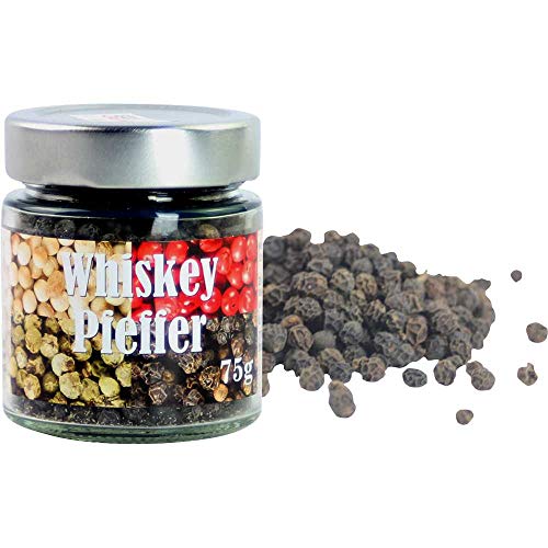 Pfeffer Whiskypfeffer in Nachfüllglas Vegan hausgemacht BARRIQUE-Feine Manufaktur Deutschland 75g-Glas von hausgemacht BARRIQUE-Feine Manufaktur