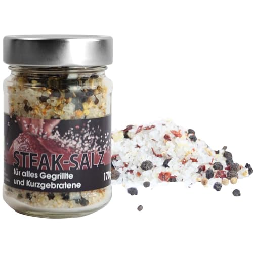 Salz Steak-Salz in Nachfüllglas Vegan hausgemacht BARRIQUE-Feine Manufaktur Deutschland 170g-Glas von hausgemacht BARRIQUE-Feine Manufaktur