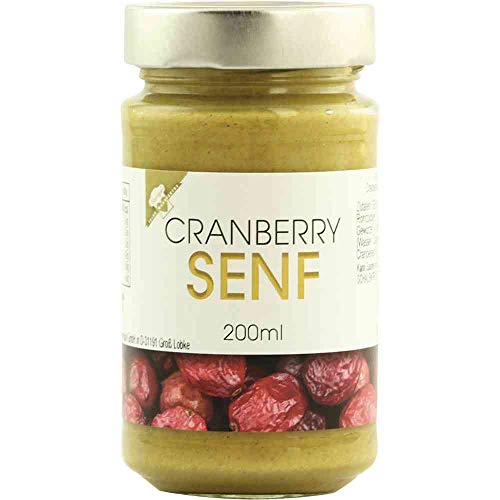 Senf Cranberry-Senf Cranberrysenf Vegan hausgemacht BARRIQUE-Feine Manufaktur Deutschland 200mlGlas von hausgemacht BARRIQUE-Feine Manufaktur