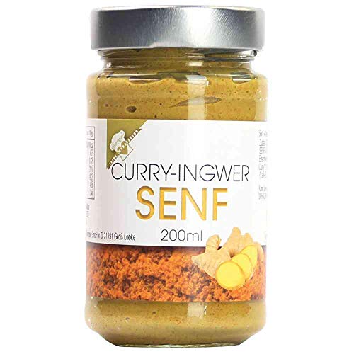 Senf Curry-Ingwer-Senf Senf mit Curry und Ingwer Vegan hausgemacht BARRIQUE-Feine Manufaktur Deutschland 200mlGla von hausgemacht BARRIQUE-Feine Manufaktur