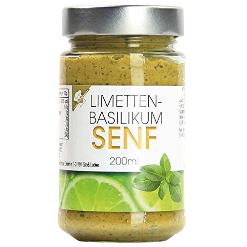 Senf Limette-Basilikum-Senf Senf m.frischem Basilikum Vegan hausgemacht BARRIQUE-Feine Manufaktur Deutschland 200mlGlas von hausgemacht BARRIQUE-Feine Manufaktur