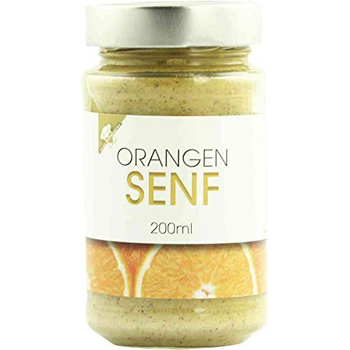 Senf Orangen-Senf Orangensenf Vegan hausgemacht BARRIQUE-Feine Manufaktur Deutschland 200mlGlas von hausgemacht BARRIQUE-Feine Manufaktur