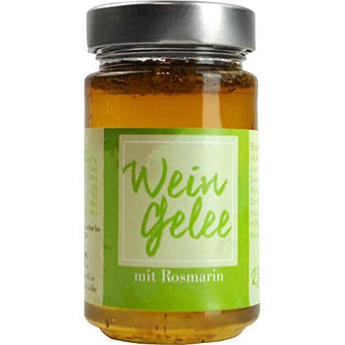 Wein-Gelee Rosmarin mit Rosmarin Vegan hausgemacht BARRIQUE-Feine Manufaktur Deutschland 250g-Glas von hausgemacht BARRIQUE-Feine Manufaktur