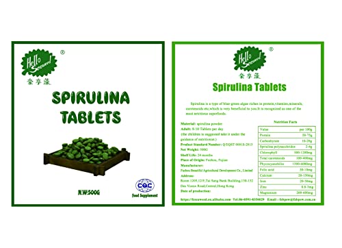 Spirulina Tablet, Natural Seaweed Tablet ((2 bags 1000G)) von Hello Seaweed