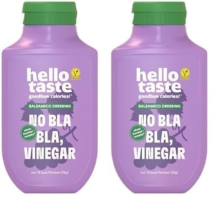 hellotaste Balsamico Dressing 300ml - kalorienreduziert, ohne Zuckerzusatz & voller Geschmack | Für Gerichte, zum Grillen uvm. | Vegan, aspartamfrei, glutenfrei, sojafrei | 1 x 300ml (Packung mit 2) von hellotaste