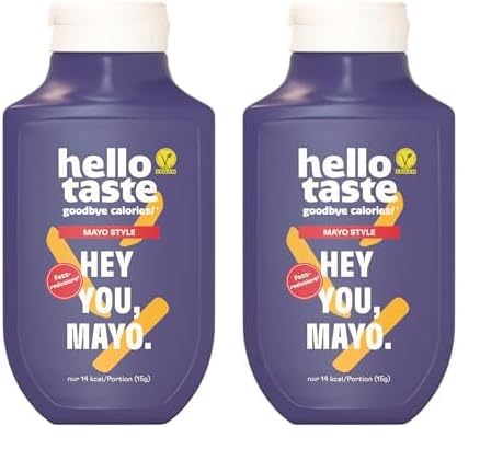 hellotaste Mayo Style 300ml - kalorienreduziert, ohne Zuckerzusatz & voller Geschmack | Für Gerichte, zum Grillen uvm. | Vegan, aspartamfrei, glutenfrei, sojafrei | 1 x 300ml (Packung mit 2) von hellotaste