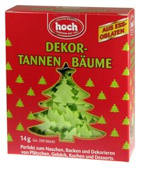 Dekor-Esspapier (Tannenbäume) von hoch