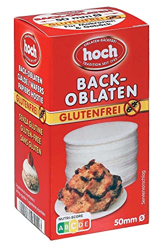 Hoch | runde Back Oblaten | 5 cm | 35 g pro Packung | 1er Pack | Glutenfrei | Vegan | Esspapier zum Backen von Makronen & Lebkuchen Hoch | runde Back Oblaten | 5 cm | 35 g pro Packung | 1er Pack | Glutenfrei | Vegan | Esspapier zum Backen von Makronen & Lebkuchen von hoch