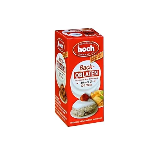 Hoch | runde Back Oblaten | 40 mm | 23g pro Packung | 1er Pack | Vegan | Esspapier zum Backen von Makronen & Lebkuchen Hoch | runde Back Oblaten | 40 mm | 23g pro Packung | 1er Pack | Vegan | Esspapier zum Backen von Makronen & Lebkuchen von hoch