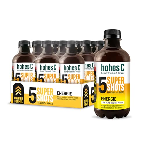 Hohes C Super Shots Energie, 12 x 330ml, Orange Cranberry Guarana Chili von Hohes C