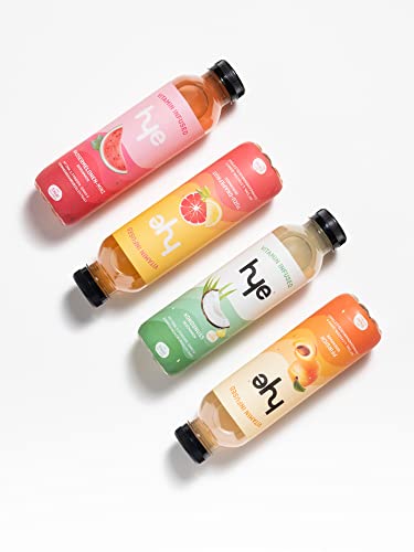 hye ® Mind & Mood Drink | 1x Yuzu-Grapefruit, 1x Kokos, 1x Wassermelone-Minze, & 1x Peach | Mit Ashwagandha & Vitamin C | Kalorienarm | 4x 500ml von hye
