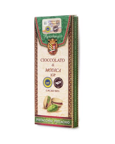 Original Modica Schokolade aus Sizilien verfeinert mit Pistazien 100gr von i Pasticceri dell'Etna
