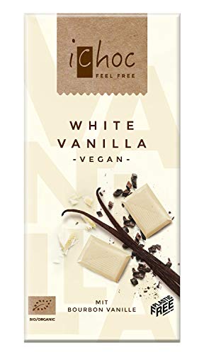 iChoc White Vanilla, vegane Schokolade | 80g x 10 von iChoc
