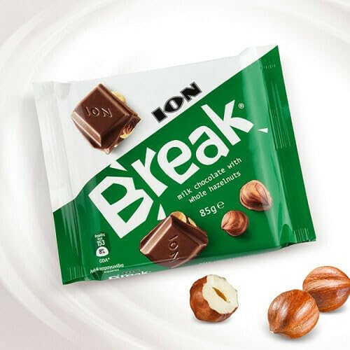 Ion Break Milchschokolade mit ganzen Haselnüssen 85g, 12er Pack von iOn
