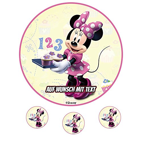 Tortenaufleger Geburtstag Tortenbild Zuckerbild Oblate Motiv: Disney Minnie Maus 12 (Zuckerpapier) von icake24