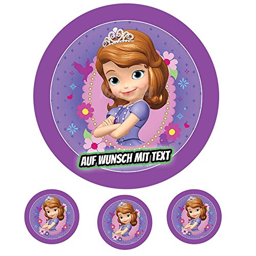 Tortenaufleger Geburtstag Tortenbild Zuckerbild Oblate Motiv: Disney Princess Sofia (Zuckerpapier) von icake24
