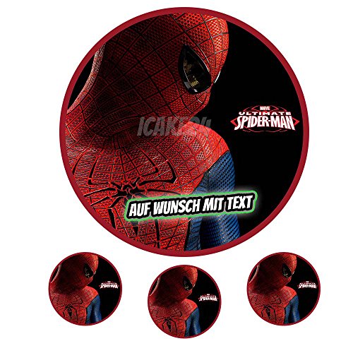 Tortenaufleger Geburtstag Tortenbild Zuckerbild Oblate Motiv: Marvel Spiderman 04 (Oblatenpapier) von icake24