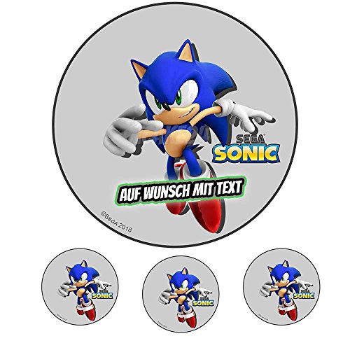 Tortenaufleger Geburtstag Tortenbild Zuckerbild Oblate Motiv: Sega Sonic 03 (Zuckerpapier) von icake24