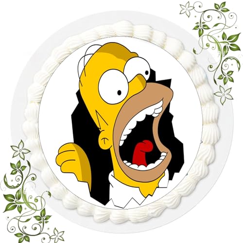 FONDANT Tortenbild, Zuckerbild mit Motiv, Essbares Foto für Torten, Tortenbild, Tortenaufleger Ø 20cm FONDANT Die Simpsons Nr. 4 von ich