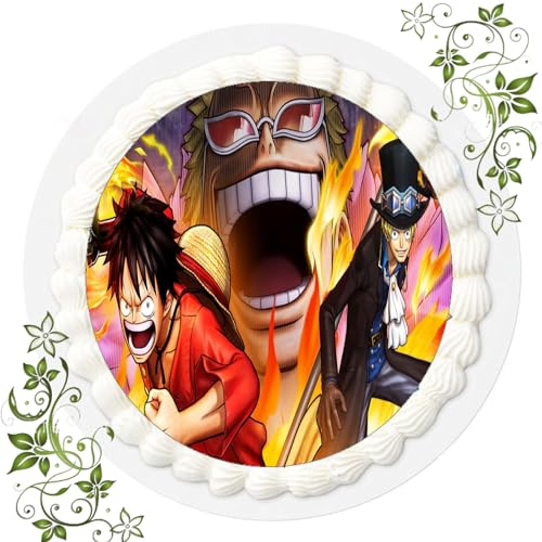FONDANT Tortenbild, Zuckerbild mit Motiv, Essbares Foto für Torten, Tortenbild, Tortenaufleger Ø 20cm FONDANT One Piece Nr. 13 von ich