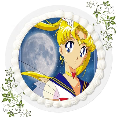 FONDANT Tortenbild, Zuckerbild mit Motiv, Essbares Foto für Torten, Tortenbild, Tortenaufleger Ø 20cm FONDANT Sailor Moon Nr. 6 von ich