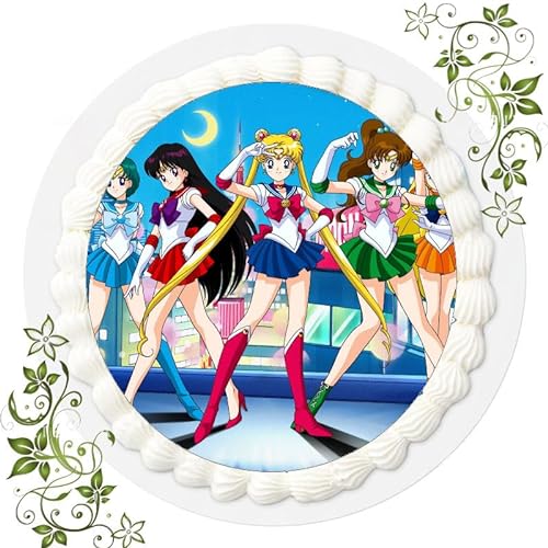 FONDANT Tortenbild, Zuckerbild mit Motiv, Essbares Foto für Torten, Tortenbild, Tortenaufleger Ø 20cm FONDANT Sailor Moon T1 von ich