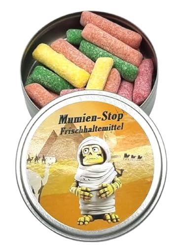 Mumien-Stop Frischhaltemittel aus der Dose, Nervennahrung, Geschenk zur Entspannung, Spaßgeschenk (Hitschies Sour Mix) Süßigkeit von ich