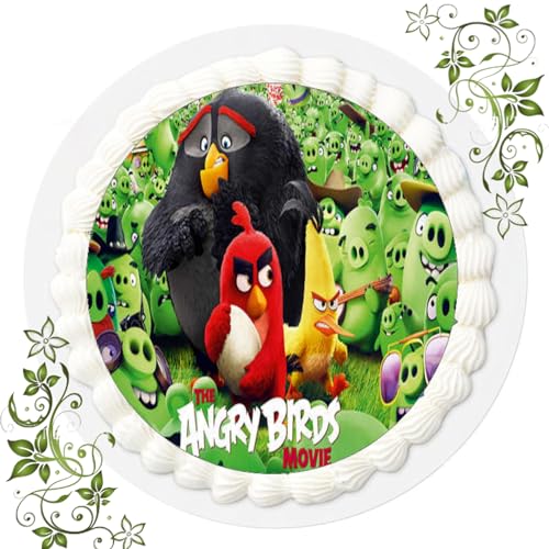 Premium Esspapier Oblate Tortenbild, Essbares Foto für Torten, Tortenaufleger Ø 20cm Angry Birds Nr. 16 von ich