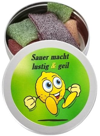 Sauer macht lustig & geil aus der Dose, Geschenk Freundschaft, Spaßgeschenk von Feinkost Student von ich