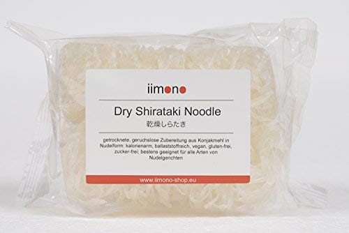iimono Dry Shirataki Noodle - kalorienarme & kohlenhydratarme Konjak Nudeln - 1er Pack / 10 Rollen / 250g von iimono